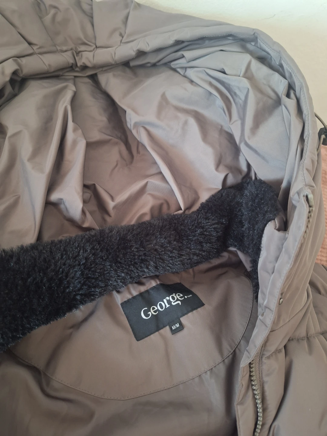 George Puffer Coat with Faux Fur Trim - photo 2