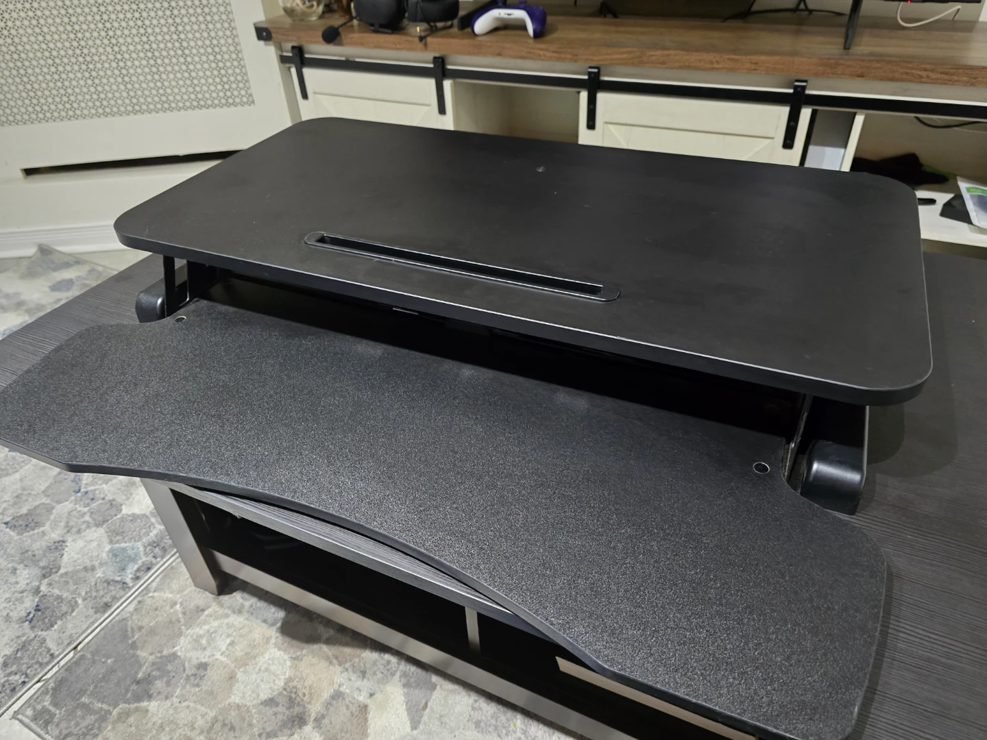 Black Adjustable Standing Desk Converter - photo 2