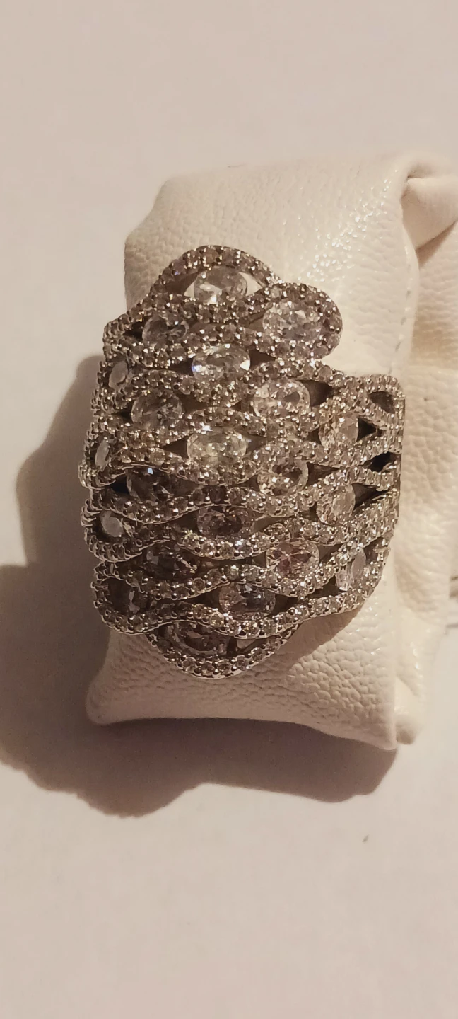 New !! Sterling Silver 925 Stamped Cluster CZ Sparkling Ring.8 - photo 2
