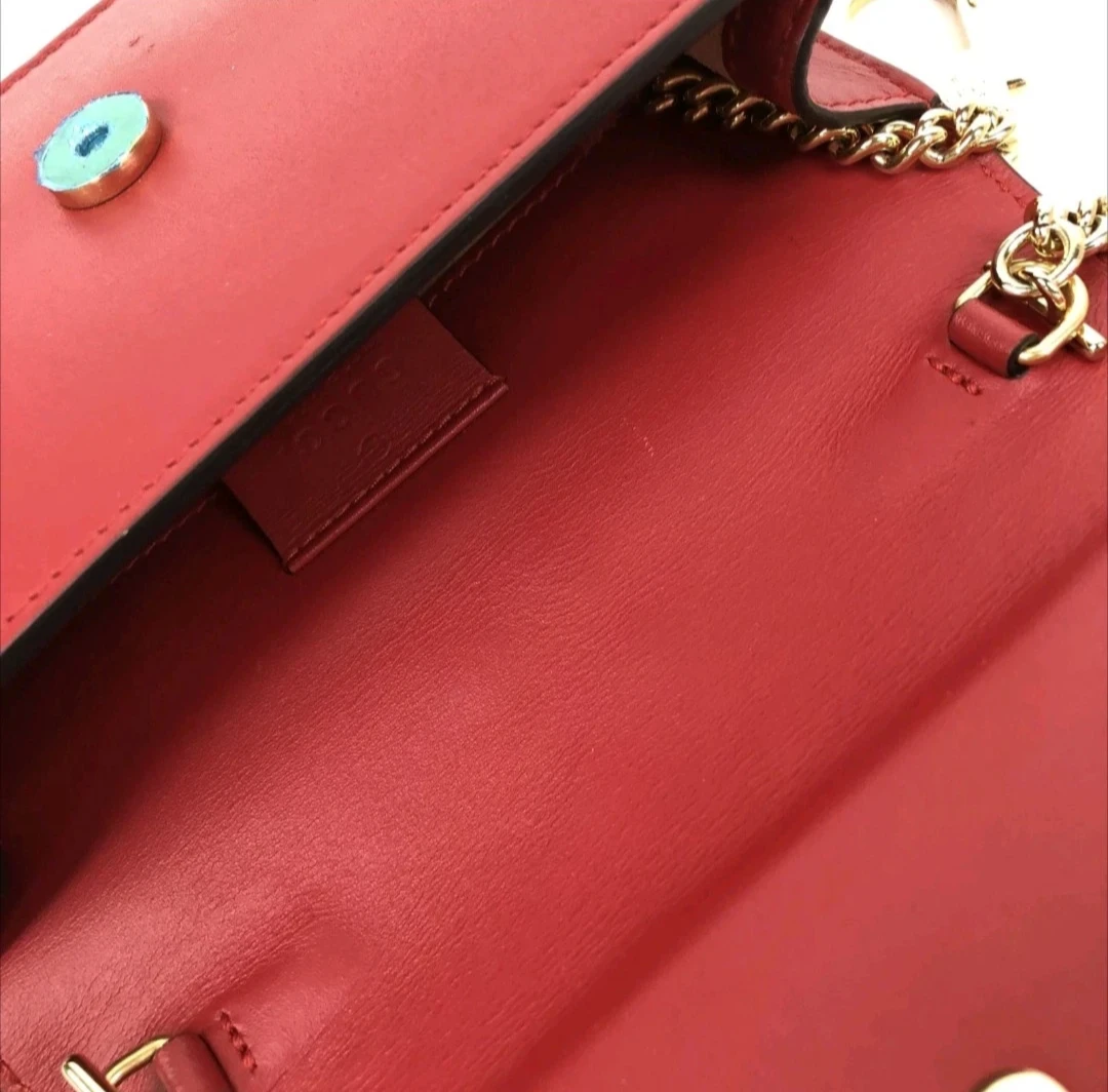 Gucci Red Leather Chain Shoulder Bag - photo 3