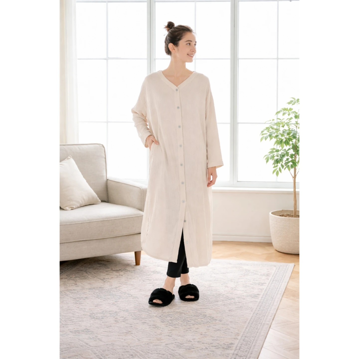 Japan brand Angelliebe Cotton Gauze Shirt Dress