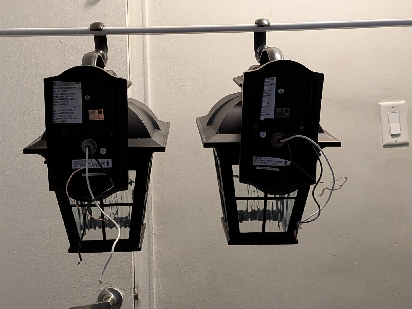 Set of 2 Black Outdoor Wall Lanterns - photo 2