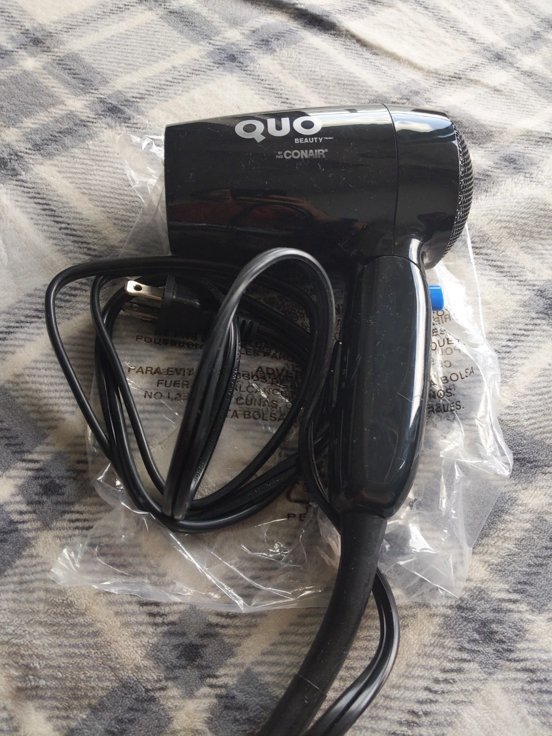 QUO Beauty by Conair Travel Hair Dryer model 124blkqsdmc