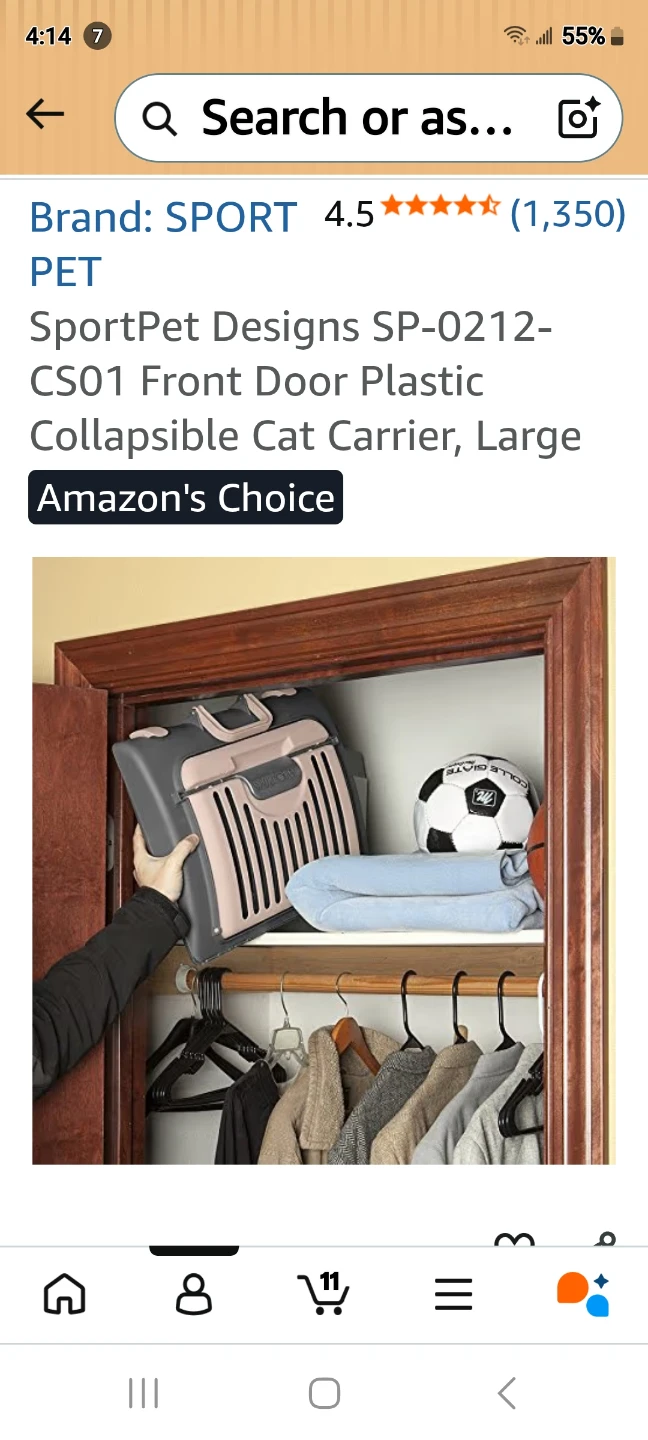SportPet Designs Collapsible Plastic Cat Carrier