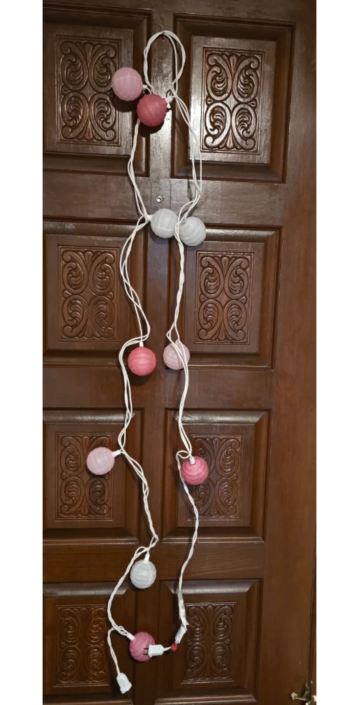String Ball Fairy Lights - Pink & White - photo 4