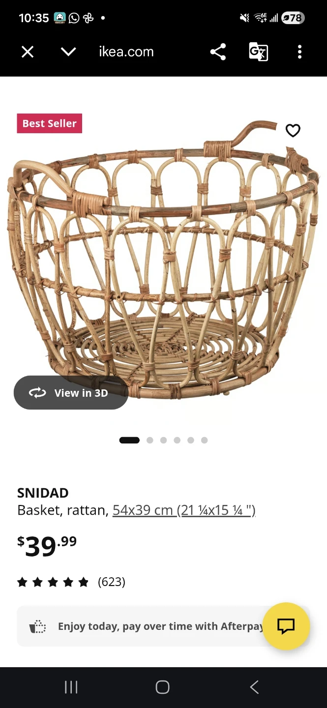IKEA SNIDAD Basket, Rattan - photo 4