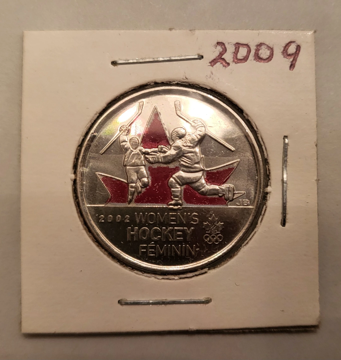 2002 Canada Women's Hockey 25 Cent Piece - photo 3