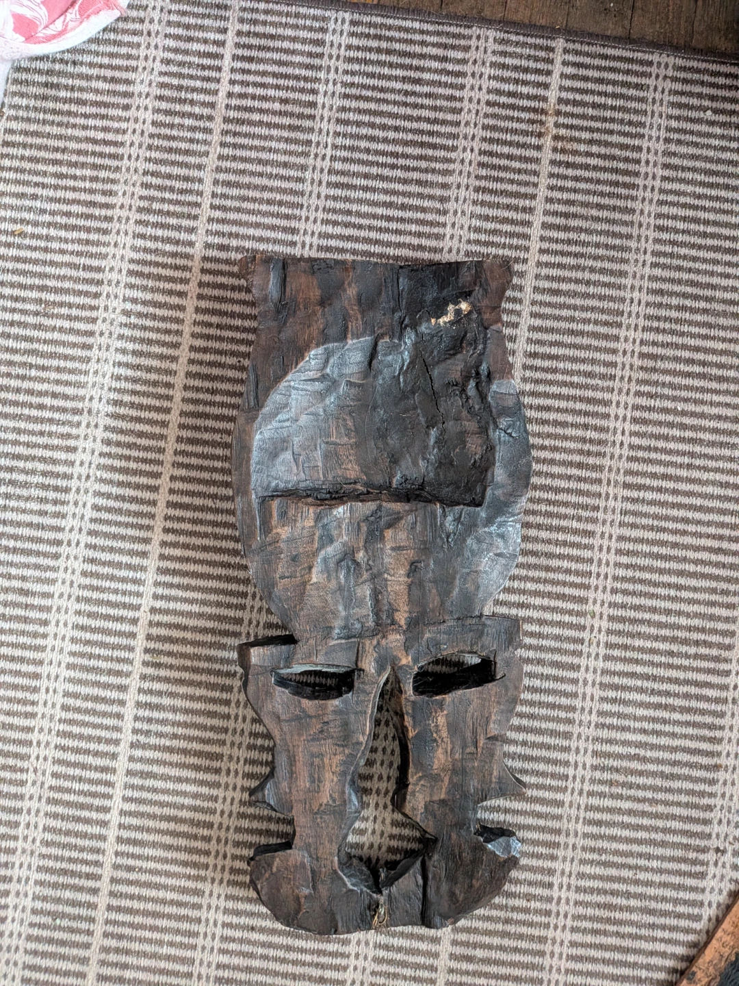 Wooden Carved Tribal Mask Wall Hanging - photo 2