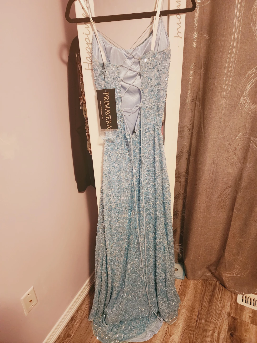 Primavera Beaded Sparkle Gown Light Blue - photo 2