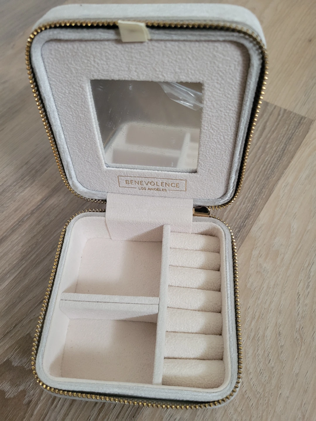 Benevolence Los Angeles White Faux Suede Jewellery Box