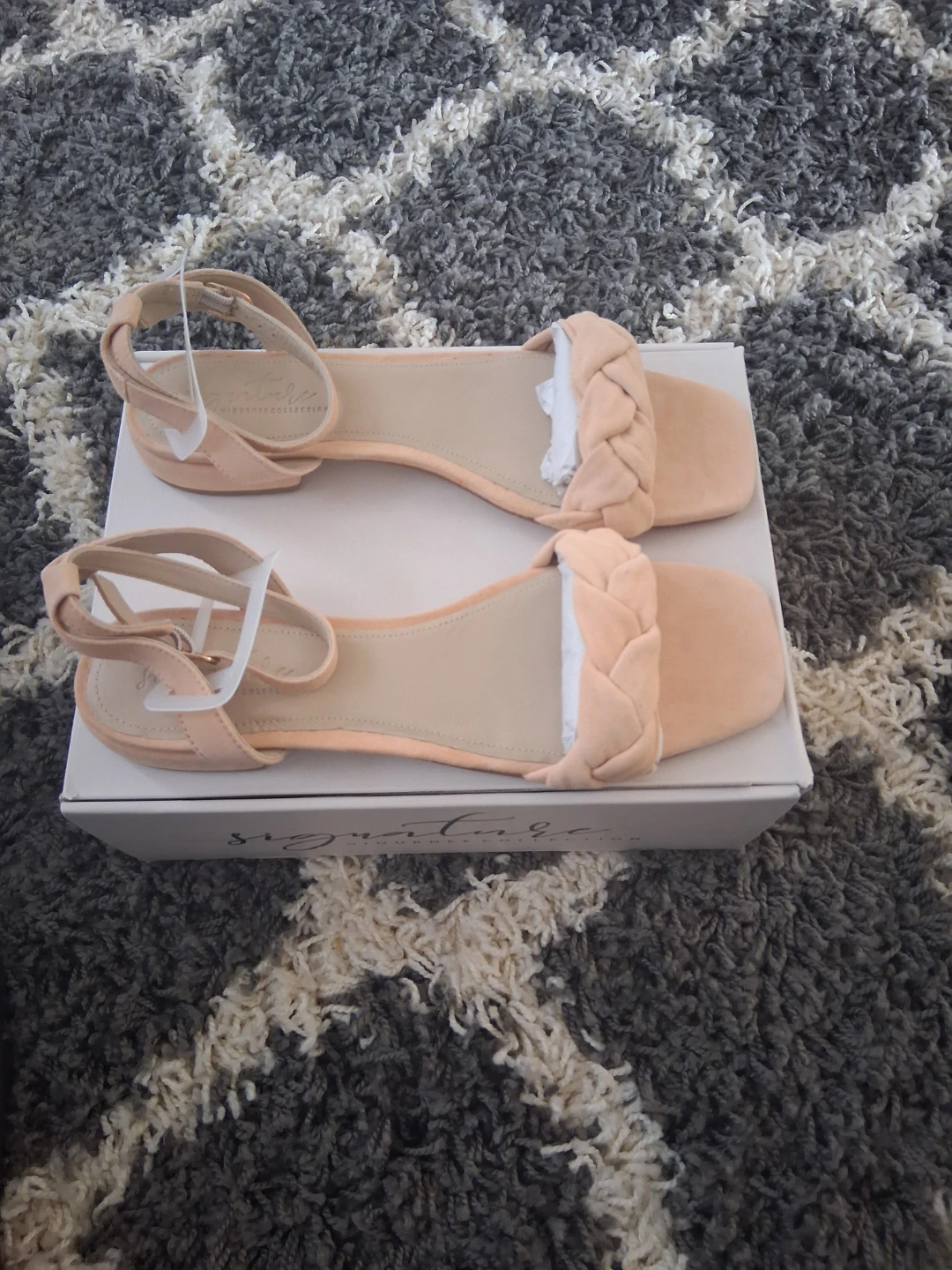 Journee Signature Women's Sellma Braided Flat Sandals - Peach - photo 3