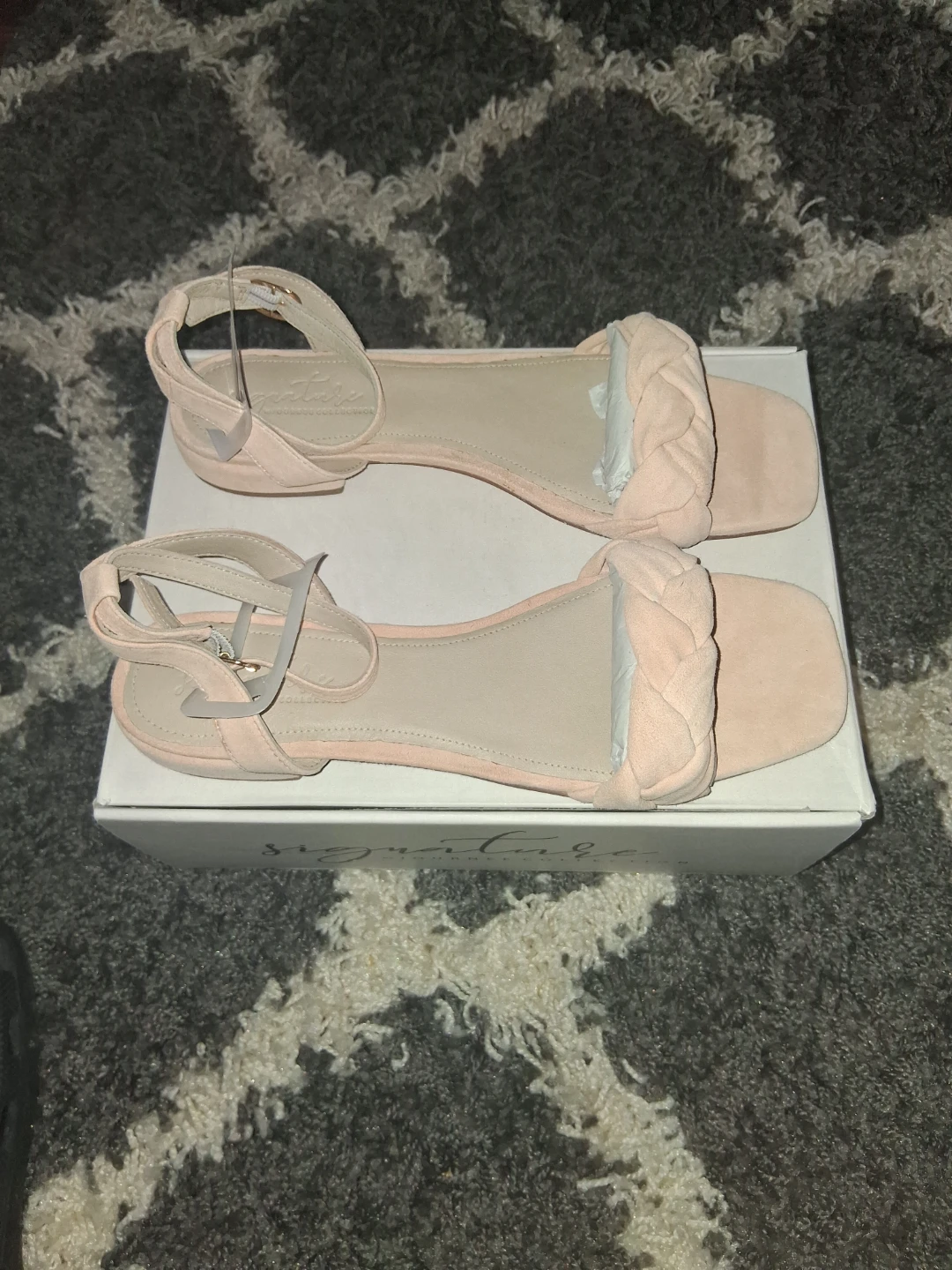Journee Signature Women's Sellma Braided Flat Sandals - Peach - photo 4