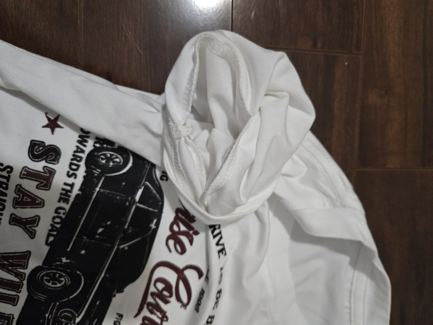 White Graphic T-Shirt - Stay Wild Car Print - photo 3