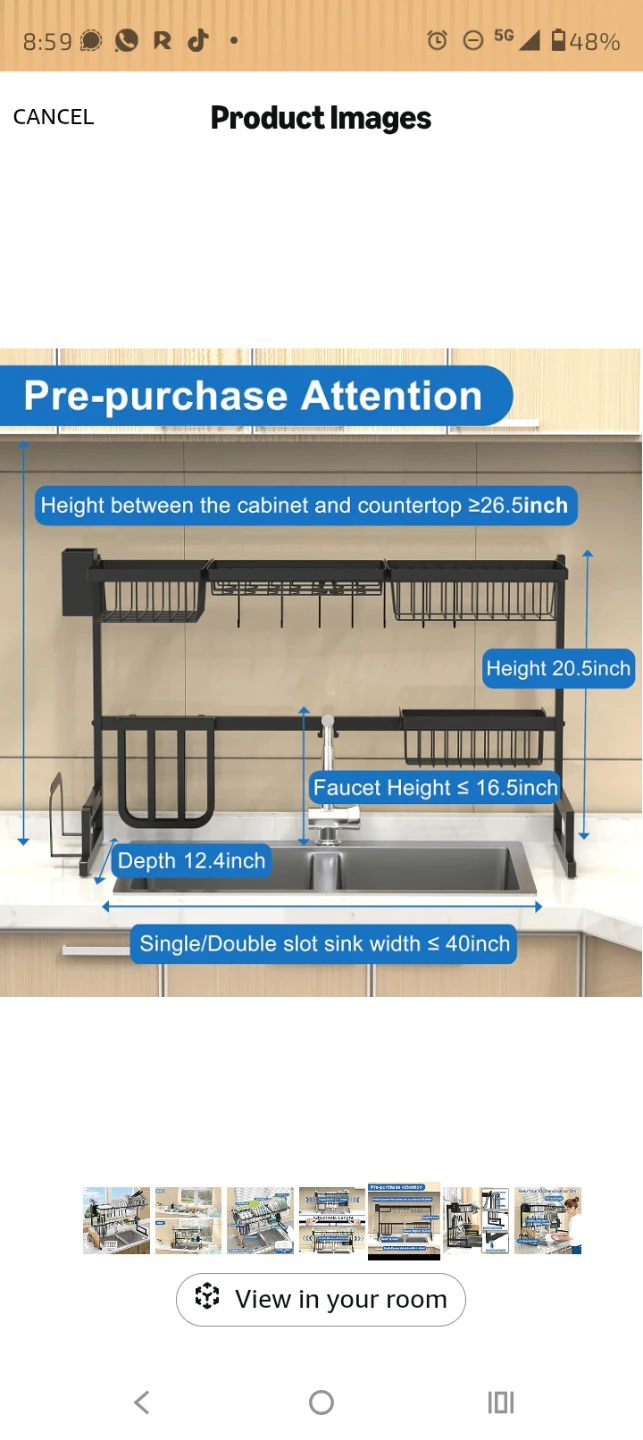 Stainless Steel Over Sink Dish Drying Rack - photo 4
