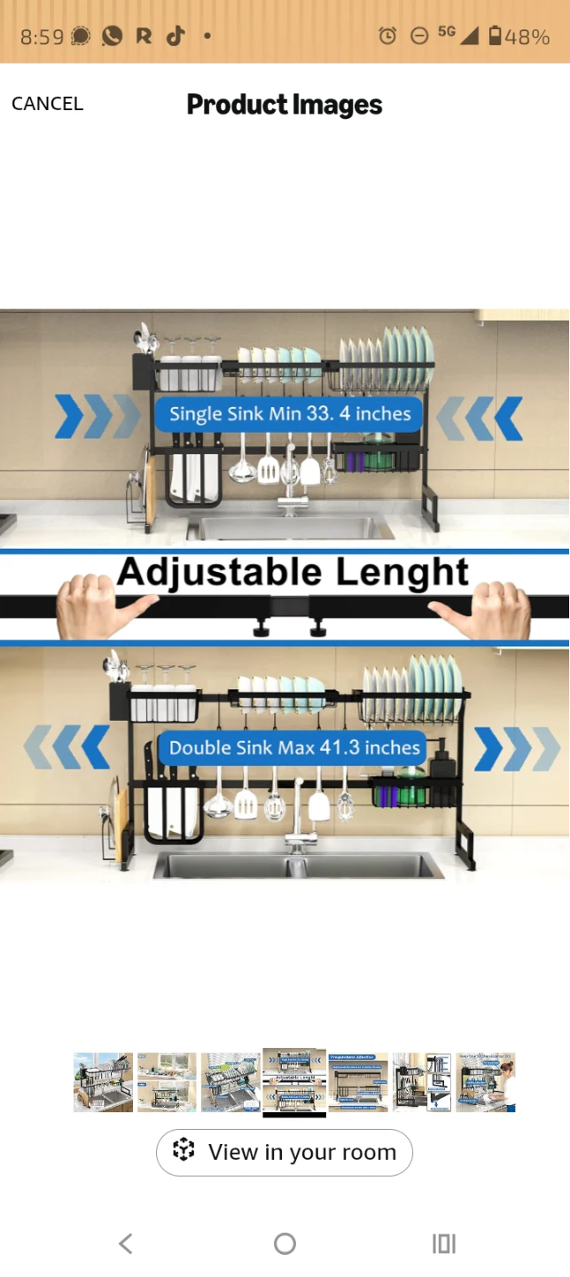 Stainless Steel Over Sink Dish Drying Rack - photo 5
