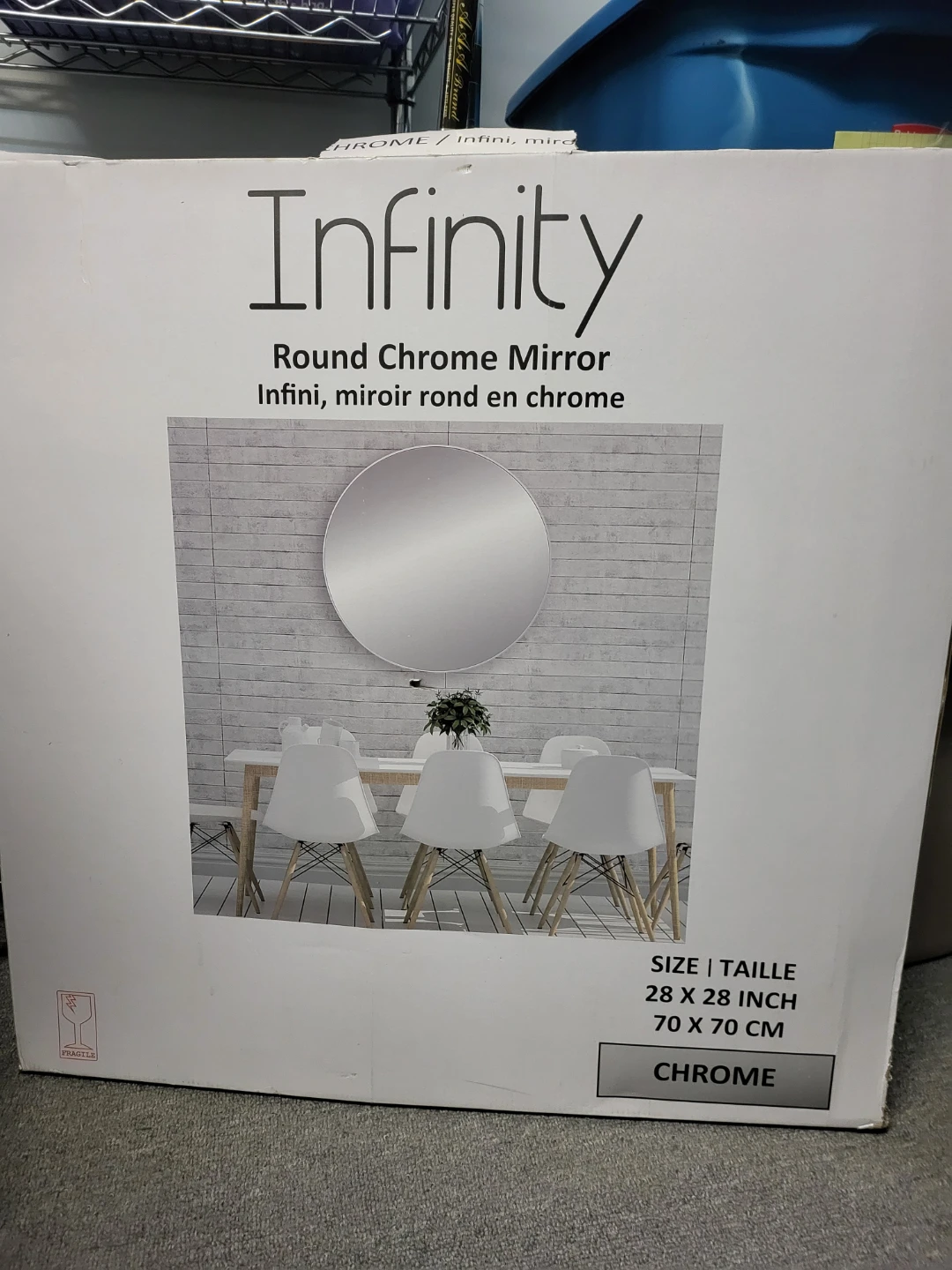 Infinity Round Chrome Mirror - 28 x 28 Inch