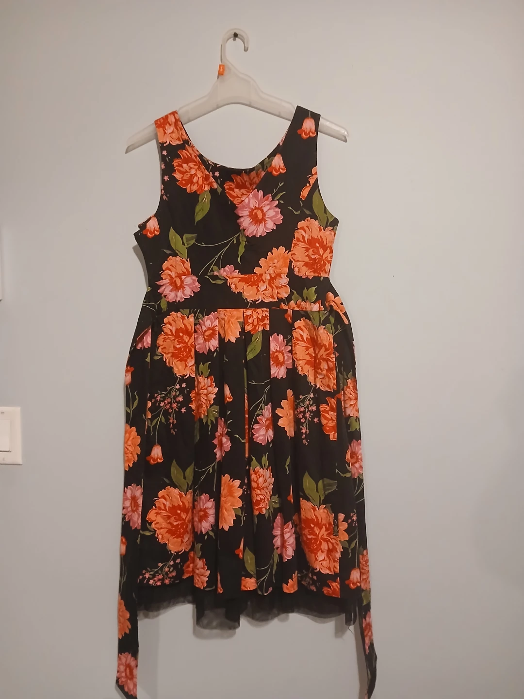 Black Floral Print Sleeveless Dress - photo 2
