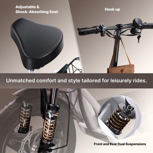White Electric Scooter with Rear Cargo Basket - photo 4
