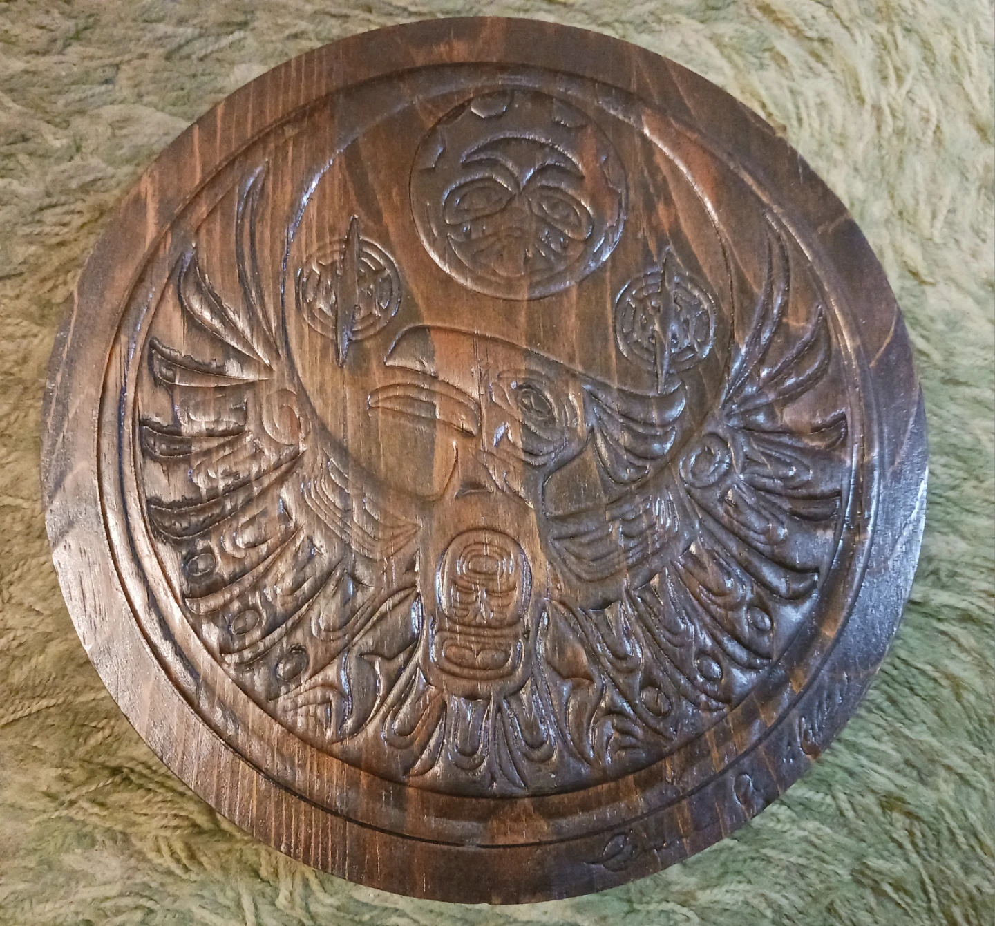 Vintage Carved Wooden Box - Pacific Northwest Native Motif