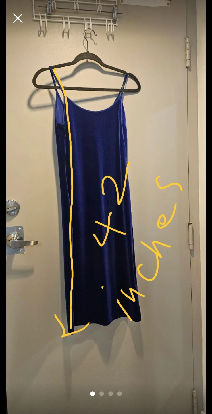 Forever 21 Blue Velvet Slip Dress Size L - photo 5