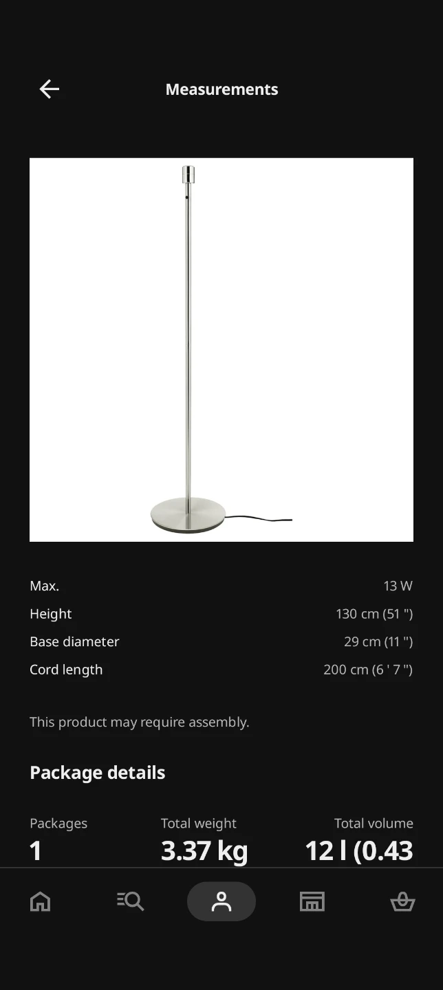 IKEA NOT Floor Lamp, Silver - photo 5