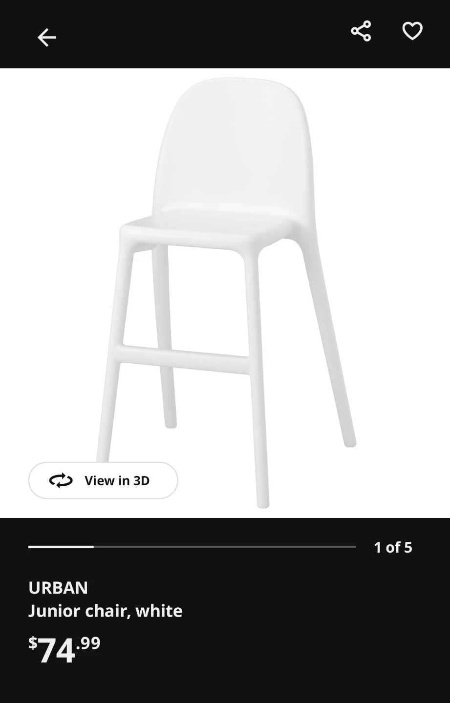 2 White URBAN Junior Chairs - photo 3