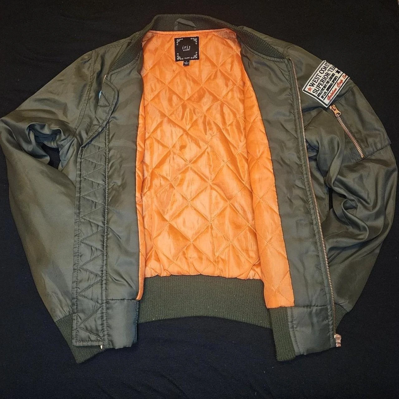 Large Iris Los Angeles Army Green Bomber Jacket - photo 3