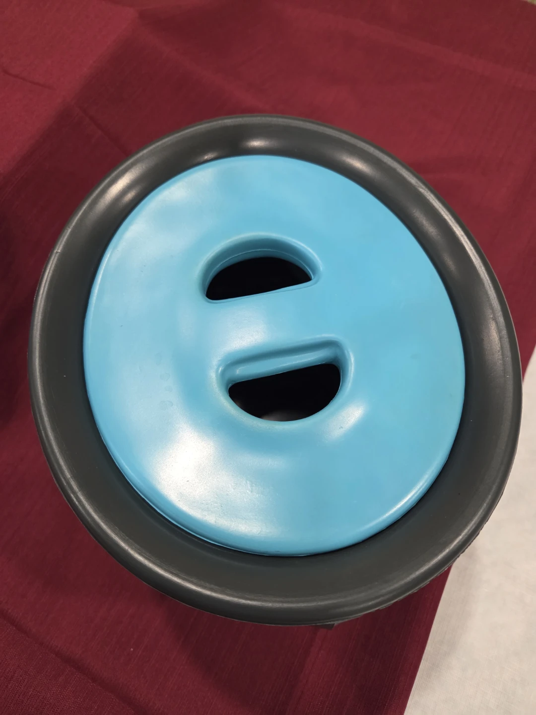 Grey Ice Bucket with Blue Lid