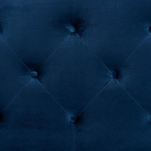 Tufted full size Velvet Headboard - Navy Blue - photo 3