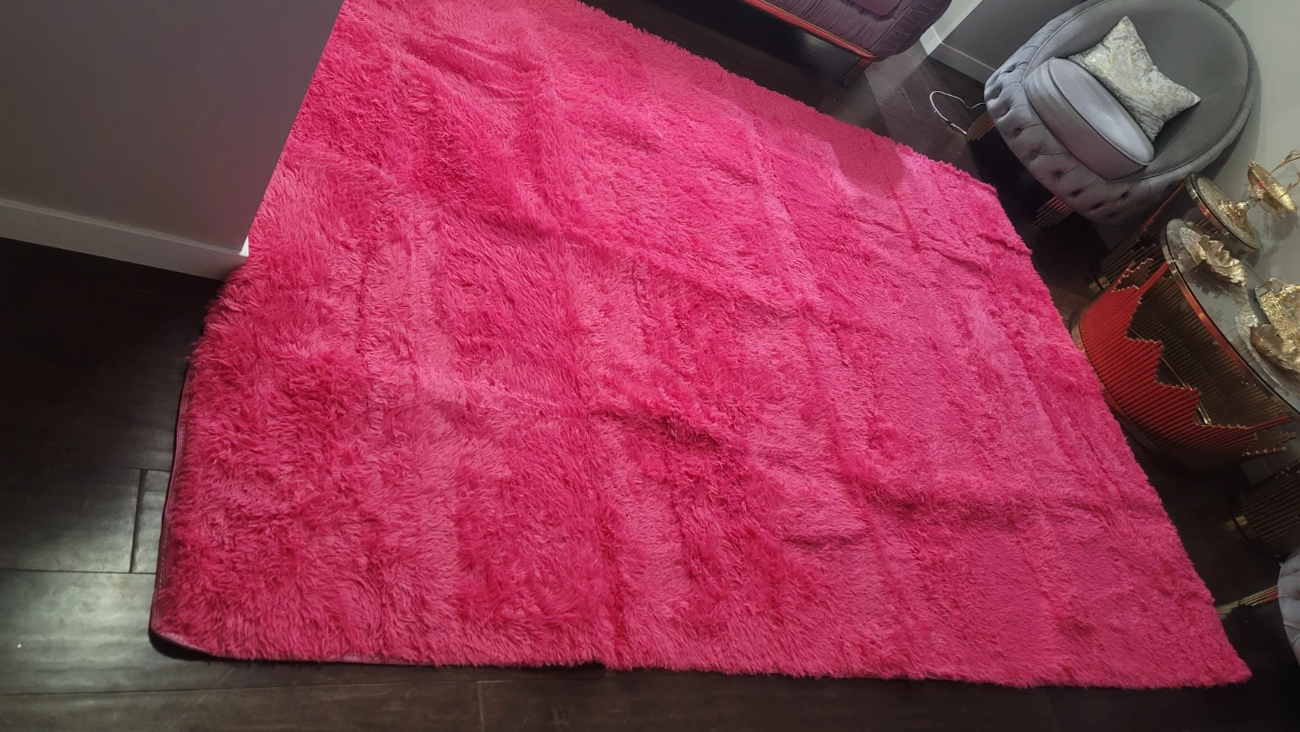 Bright Pink Shaggy Area Rug (size 117x80 inches)