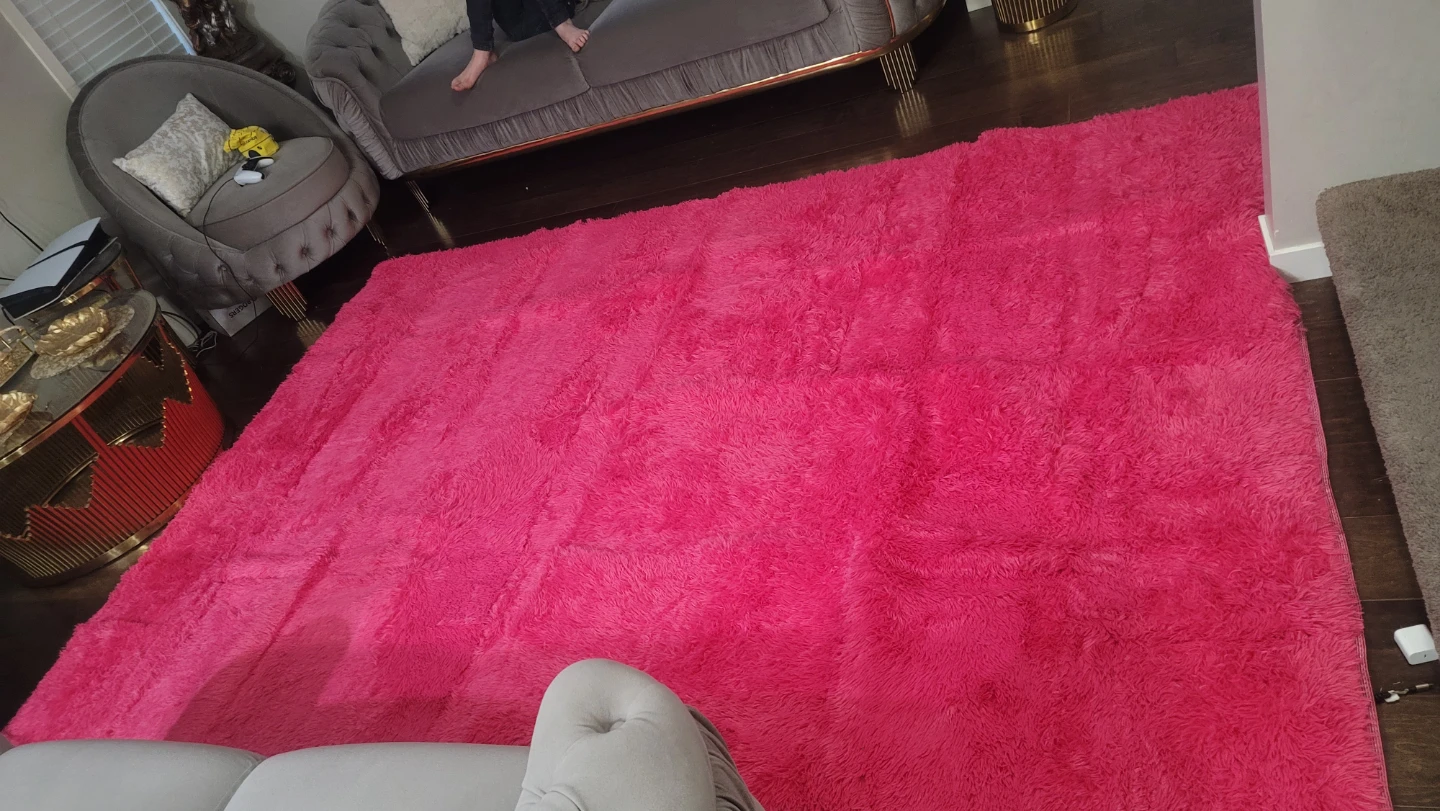 Bright Pink Shaggy Area Rug (size 117x80 inches) - photo 2