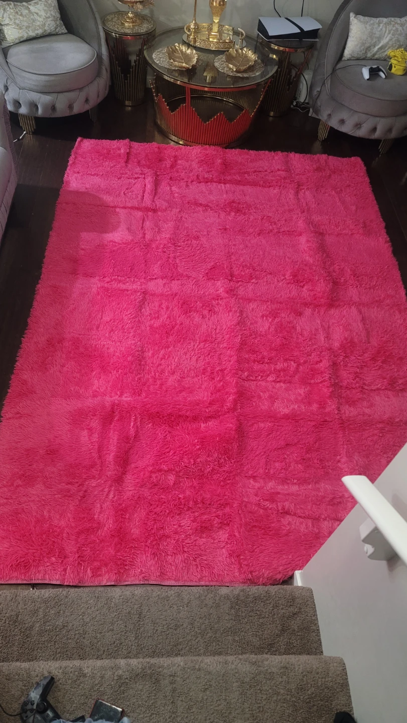 Bright Pink Shaggy Area Rug (size 117x80 inches) - photo 3