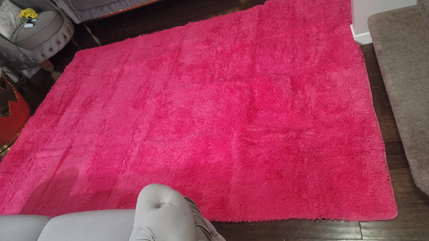 Bright Pink Shaggy Area Rug (size 117x80 inches) - photo 4