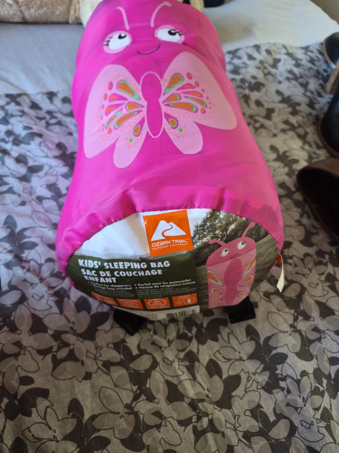 Ozark Trail Kids Sleeping Bag - Pink Butterfly