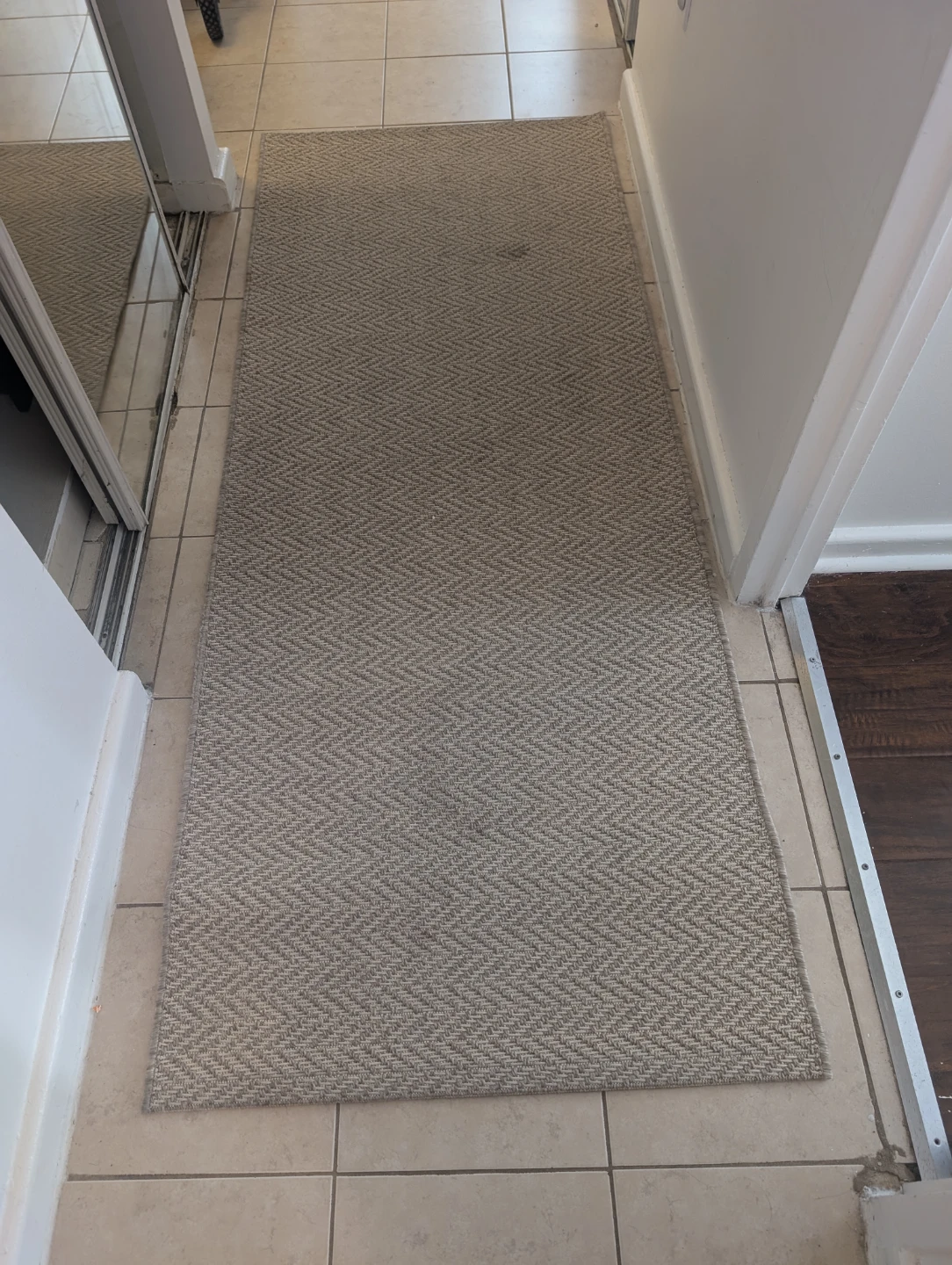 Neutral Herringbone Runner Rug