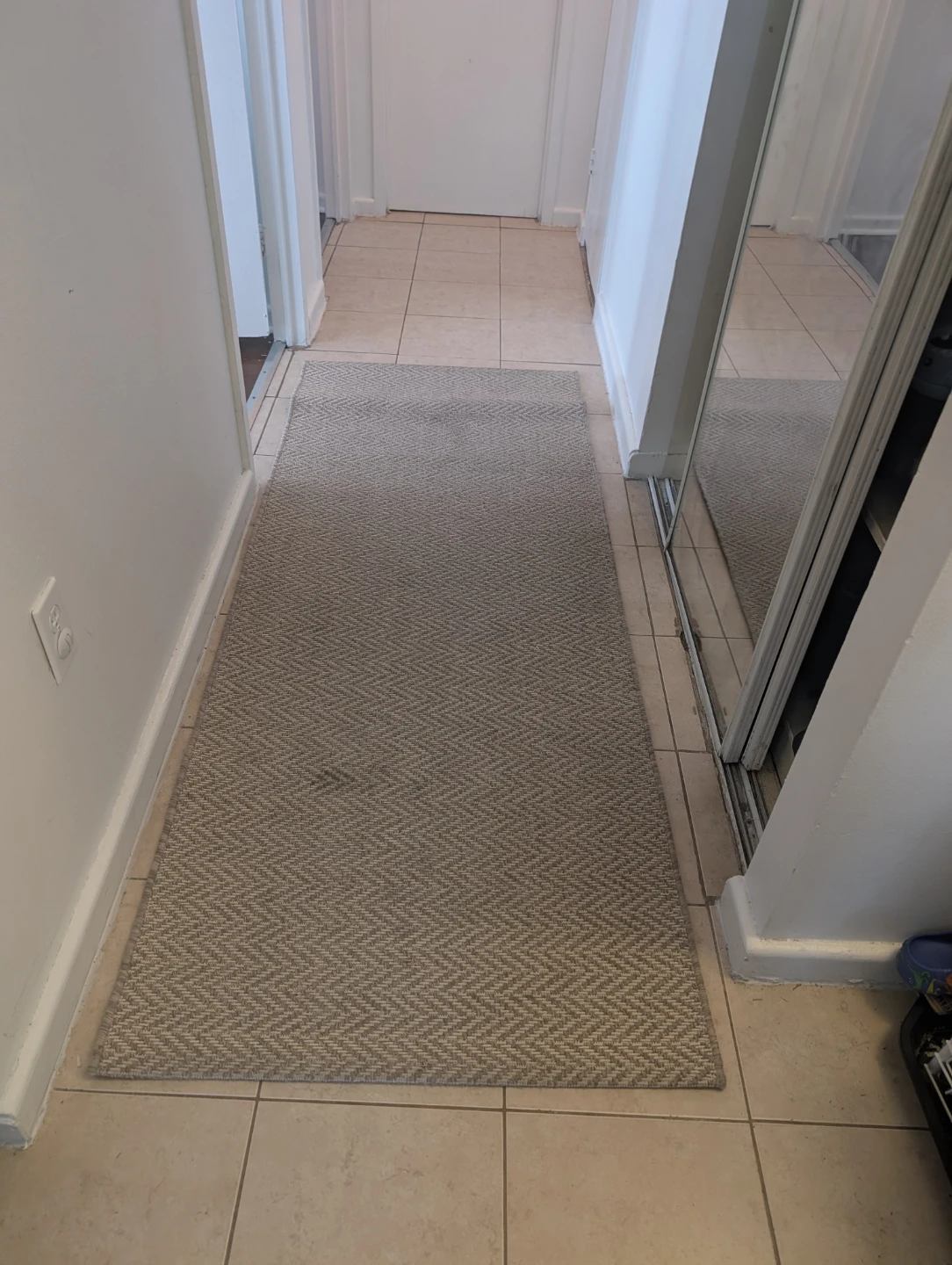 Neutral Herringbone Runner Rug - photo 3