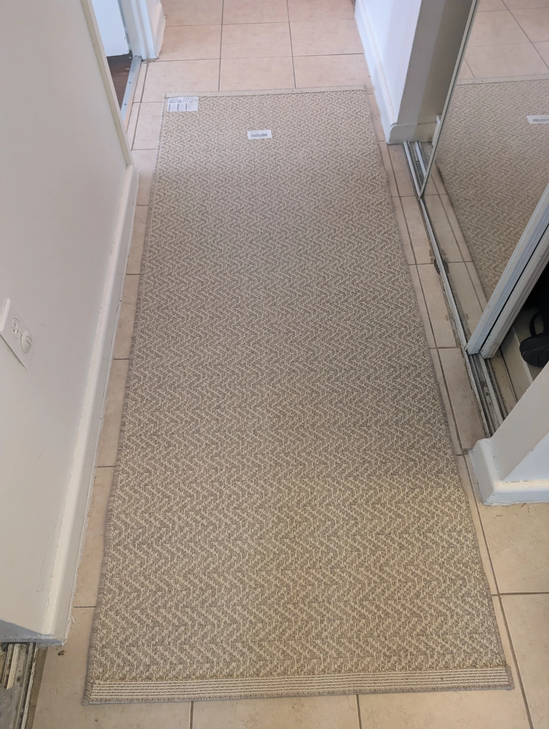 Neutral Herringbone Runner Rug - photo 4