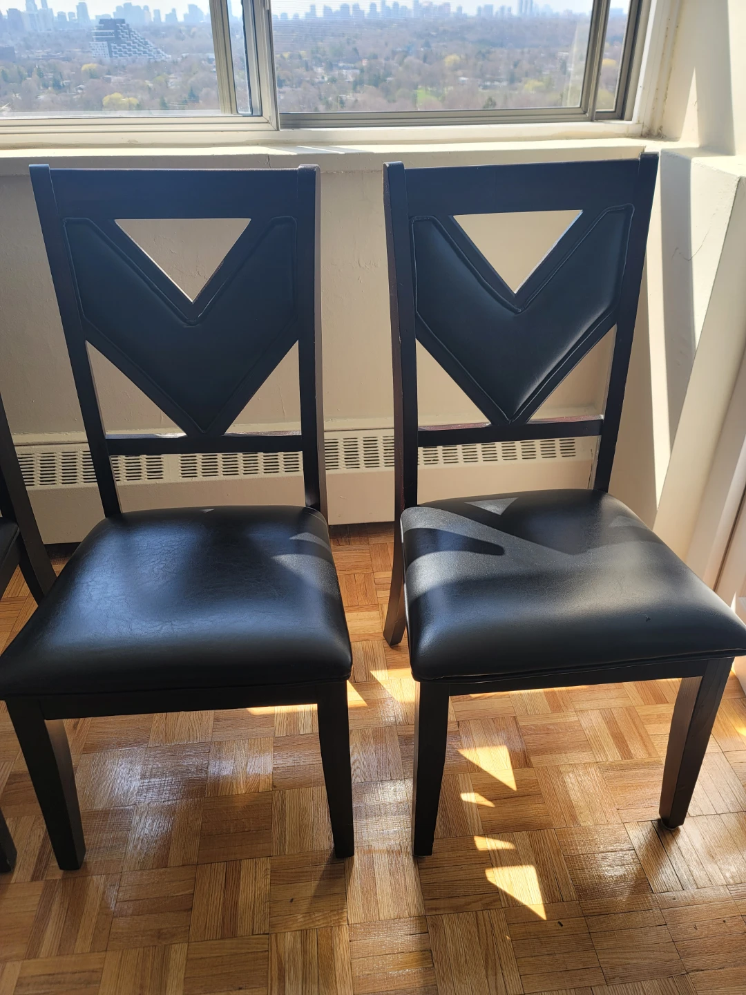Set of 4 Black Dining Chairs with Covers - photo 2