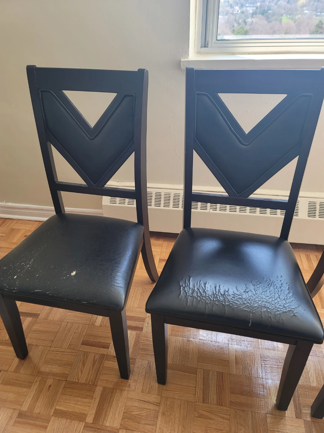 Set of 4 Black Dining Chairs with Covers - photo 3