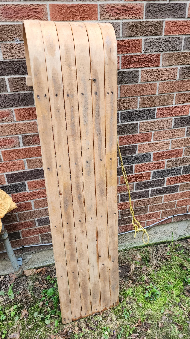 Wooden Toboggan Sled with Rope - photo 2