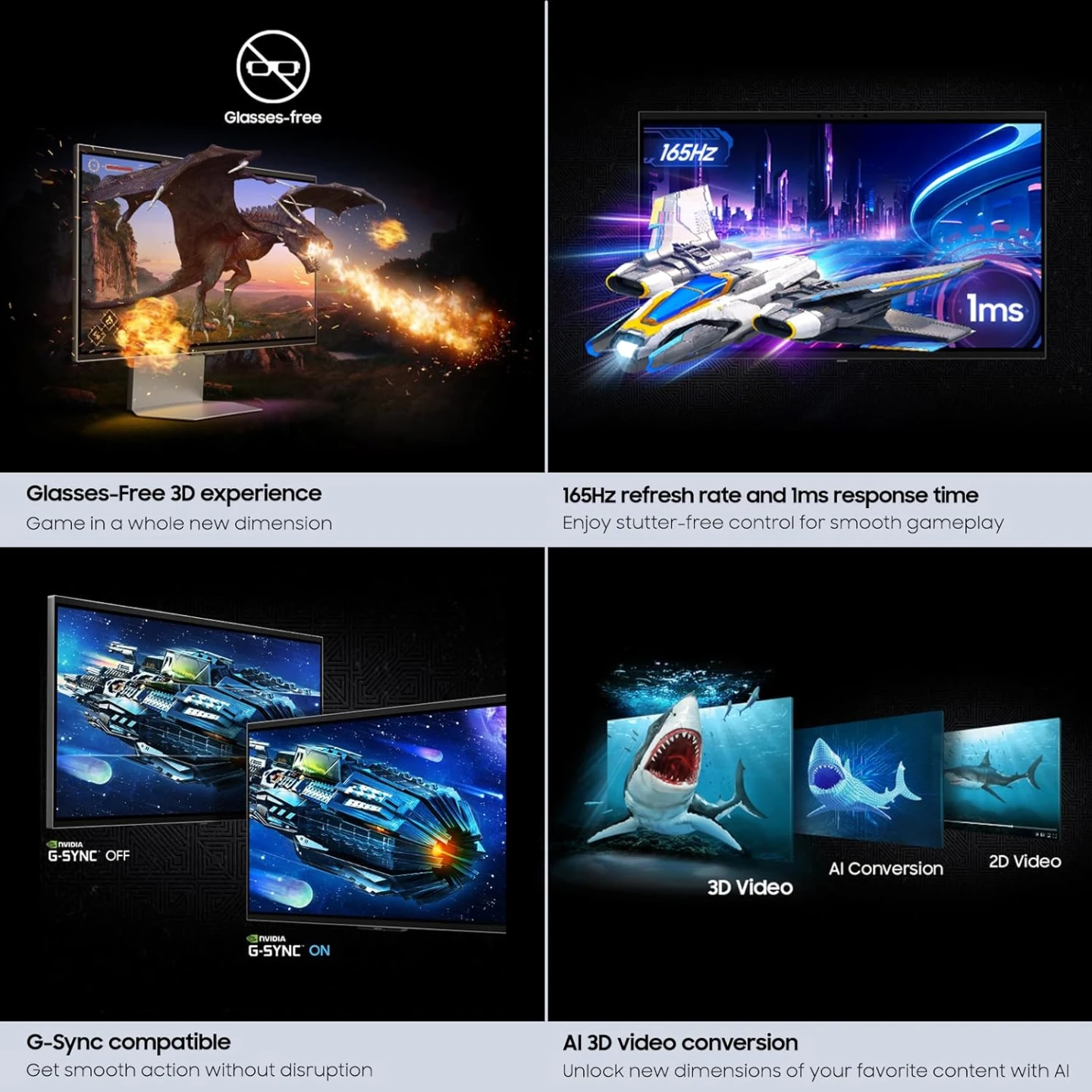 NEW Samsung Odyssey 3D 27" 4K 165Hz Gaming Monitor G90XF - photo 5