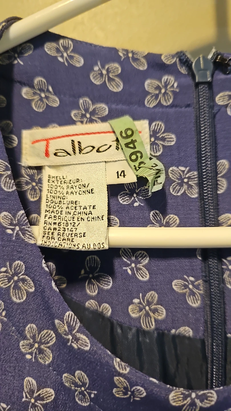 Talbots Women's Blue Floral Dress - Size 14 - photo 2