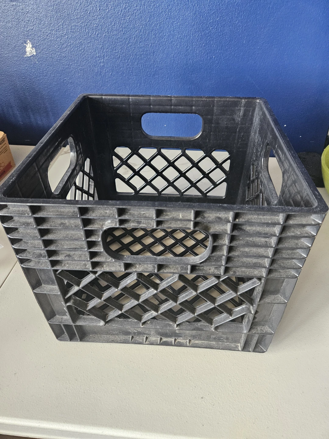 Black Plastic Milk Crate
