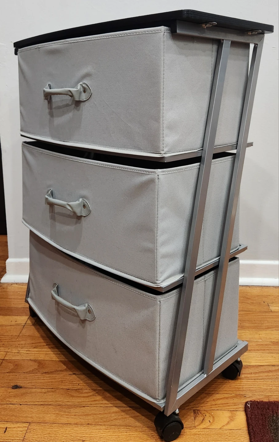 3-Drawer Fabric Storage Unit with Wheels - photo 2