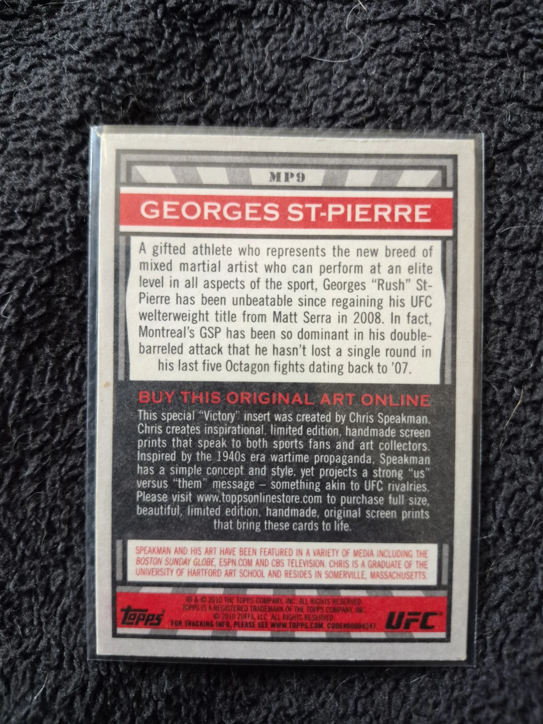 UFC Georges St-Pierre "Both Barrels" MP9 Trading Card - photo 2