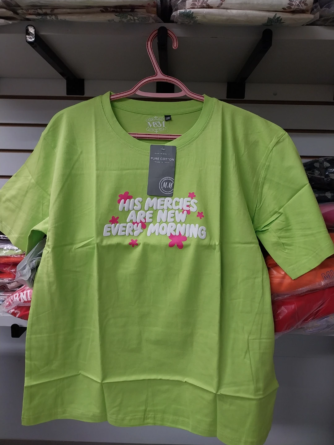 M&M Pure Cotton Graphic T-Shirt - Lime Green