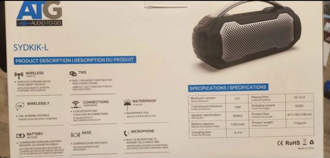 ATG SYDKIK-L IPX6 Waterproof Bluetooth Speaker - photo 4
