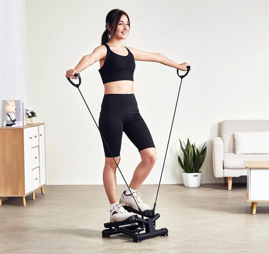Mini Stepper Machine with Resistance Bands
