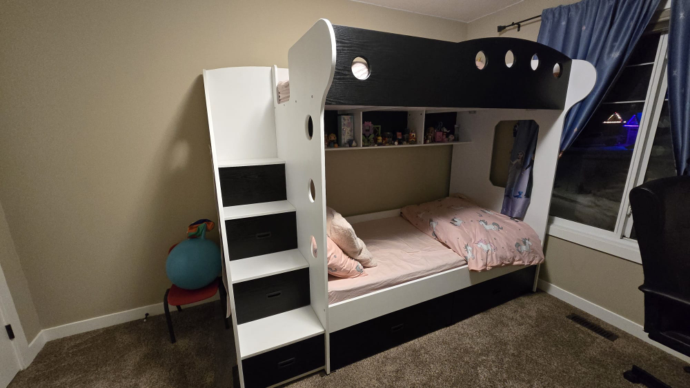 Wooden Bunk Bed w/ lots of Storage. Excellent condition. JYSK