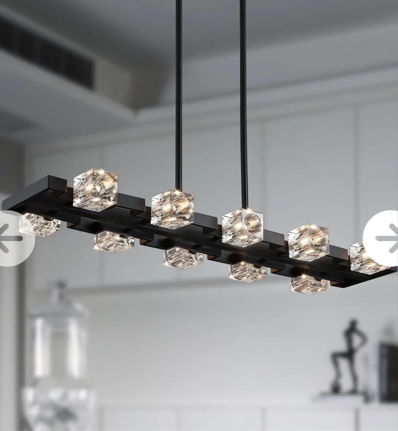Modern dining room light fixture (New in box)